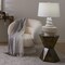 Jamie Young Company Swirled Gourd Base Ceramic Table Lamp with Drum Shade - 28.5" - Cream